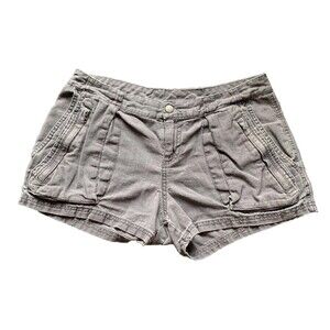 Converse One Star Gray Y2K Shorts  Cargo Linen Blend Distressed Skater 2014 Sz 2
